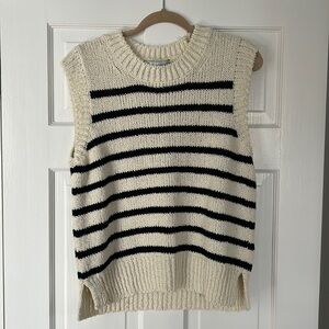 Zara Navy & Cream Sweater Vest